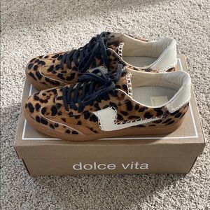 Dolce Vita Notice Stitch DK Leopard Calf Hair Sneaker